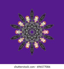 Beautiful vector snowflakes isolated on a colorful background. Illustration. Snowflakes, snowfall. Falling Christmas stylized snowflakes.