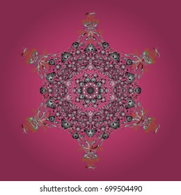 Beautiful vector snowflakes isolated on a colorful background. Illustration. Snowflakes, snowfall. Falling Christmas stylized snowflakes.