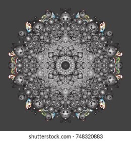 Beautiful vector snowflakes isolated on a colorful background. Illustration. Snowflakes, snowfall. 