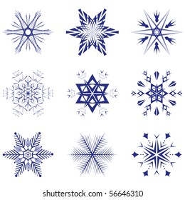 Beautiful vector snowflakes on a white background