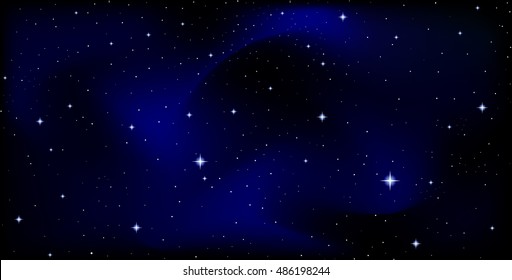 Beautiful vector space background with starry sky and galaxies and constellations on it