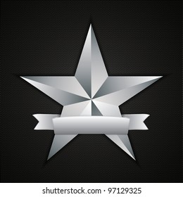 Beautiful vector star sign with ribbon for your text