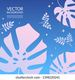 Beautiful vector summer background with leaves