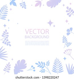 Beautiful vector summer background with leaves