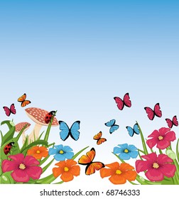 beautiful vector summer scene