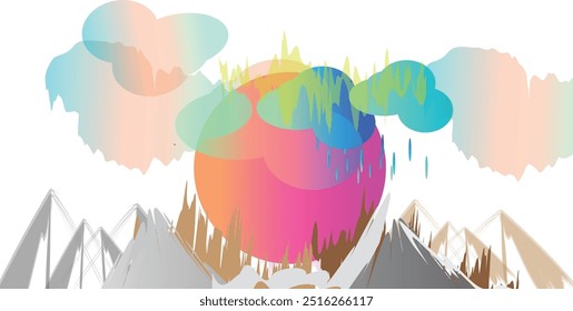 beautiful vector sunset scenery design