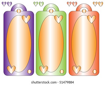 Beautiful vector tag or bookmark collection