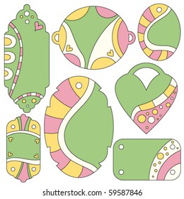 Beautiful vector tags or labels collection over white background
