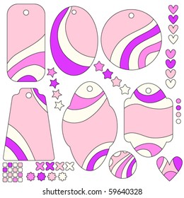 Beautiful vector tags or labels collection over white background
