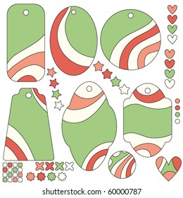 Beautiful vector tags or labels collection over white background
