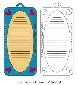 Beautiful vector tags or labels with hearts over white background
