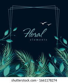 beautiful vector template with branches on a dark background