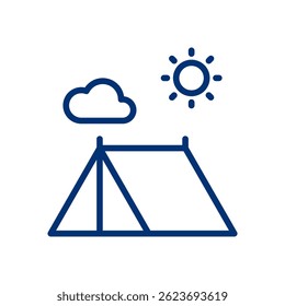 Belo vetor de uma tenda. Ícone de tenda