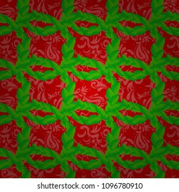 Beautiful vector texture. Seamless pattern with cute flowers on a red background. Spring vintage floral background.