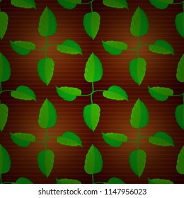 Beautiful vector texture. Seamless pattern with cute flowers in brown, red and green colors. Spring vintage floral background.