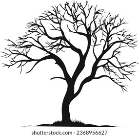 Beautiful vector tree silhouette outline vector icon for nature apps and websites