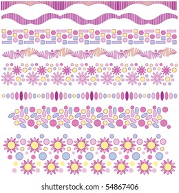 Beautiful vector trim collection over white background