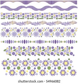 Beautiful vector trim collection over white background