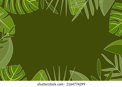 fondo trópico vectorial hermoso con hojas