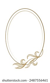 Beautiful vector vertical ornate oval frame with floral designs, perfect for invitations and cards for any occasion