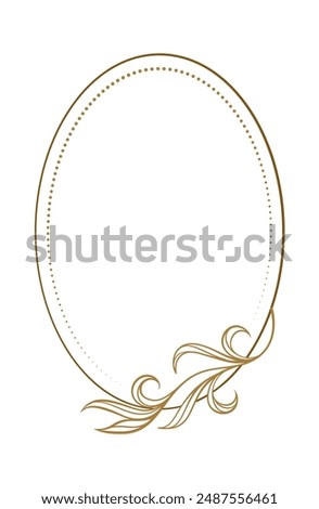 Beautiful vector vertical ornate oval frame with floral designs, perfect for invitations and cards for any occasion