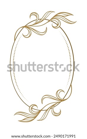 Beautiful vector vertical ornate oval frame with floral designs, perfect for invitations and cards for any occasion