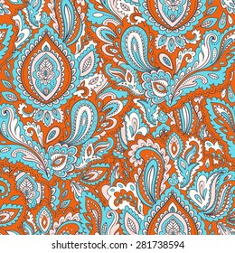 Beautiful vector vintage floral leaf seamless pattern 