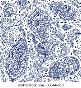 Beautiful vector vintage floral leaf seamless pattern 