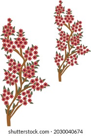 Beautiful vector vintage flower bunches with leaves