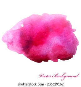 Beautiful Vector Watercolor Background for Design, Business, Web site. Isolated editable Grunge Illustration. Color Texture Pink Template Banner.