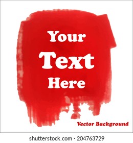 Beautiful Vector Watercolor Red Frame for Design, Background, Web site. Isolated editable Grunge Illustration. Color Texture Template Banner.