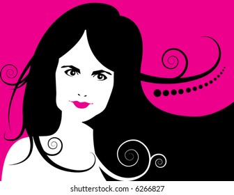 a beautiful vector woman background with space for text
