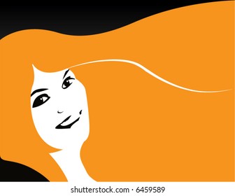 A beautiful vector woman background with space for text