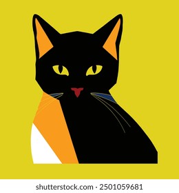 A beautiful vectorize cat as frame for decorate
