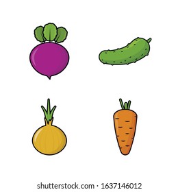 Beautiful vegetables on a white isolated background