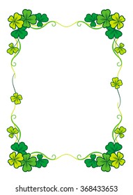 Beautiful vertical color frame with clover