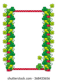 Beautiful vertical color frame with clover