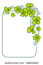 Beautiful vertical color frame with clover