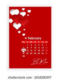 Hermosa plantilla vertical de tarjetas de felicitación con corazón. Fondo de color. Fiestas, bodas, invitación de cumpleaños, Feliz Día de San Valentín, 14 de febrero. Ilustración vectorial, objetos aislados