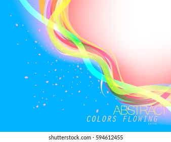 Beautiful vibrant colors flowing scene vector abstract background