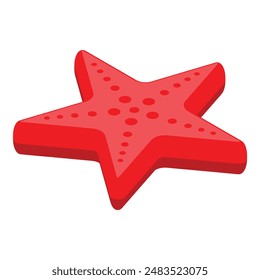 Beautiful and vibrant red starfish illustration with intricate details, isolated on a white background, perfect for marine life, ocean, and wildlife themed designs