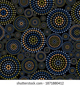 Beautiful vibrant seamless pattern with circles. Vector illustration.