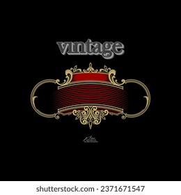 Beautiful Victorian Logo Template With Flowers And Leaves Ornament, Vintage Tattoo Lettering Logo Set. Highly Detailed Tattoo Emblems, Logo, Badges and T-shirt Graphic