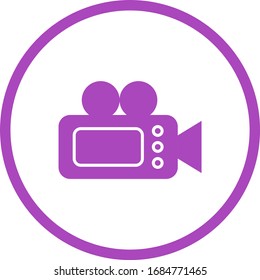 Beautiful Video Camera Glyph Vector Icon