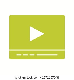 Beautiful Video Player Glyph Vector Icon