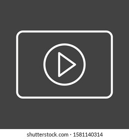 Beautiful Video player Line Vector Icon