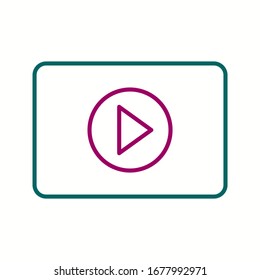 Beautiful Video player Line Vector Icon