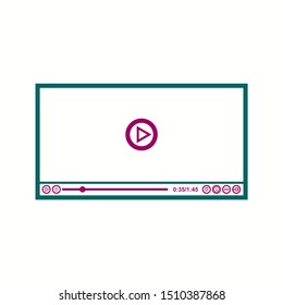 Beautiful Video player vector line icon