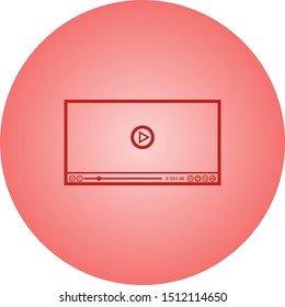 Beautiful Video player vector line icon