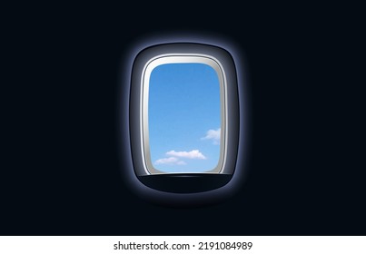 Beautiful view from airplane window of blue sky and white clouds, eps 10, vector illustration suitable for a logo,
wallpaper, advertising,
business cards